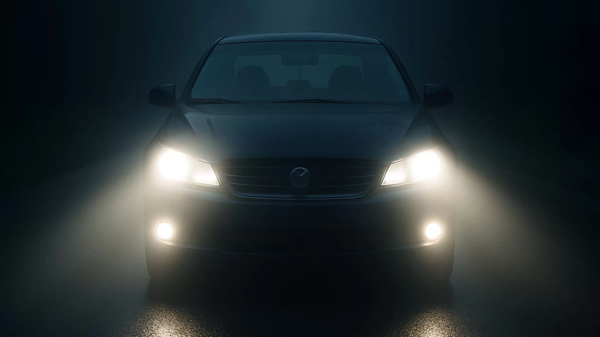 Carro com farol alto ligado