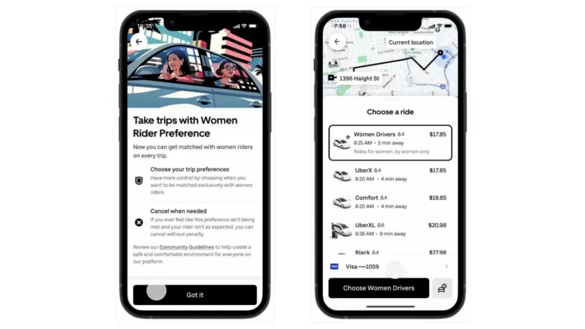 Uber testa função que permite escolha de motoristas mulheres para passageiras